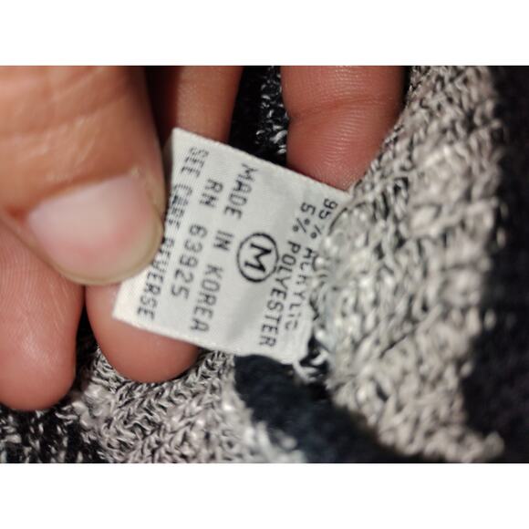 vintage pullover Cosby style or grandpa style Long Sleeve Geometric Patern M 80' - Picture 4 of 9